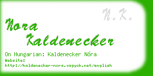nora kaldenecker business card